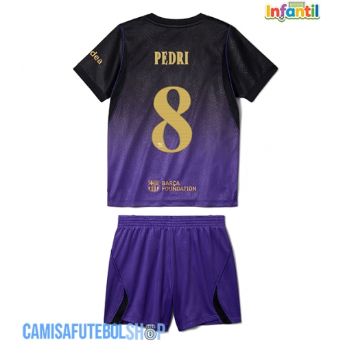 Camisa de time de futebol Barcelona Pedri Gonzalez #8 Replicas 2º Equipamento Infantil 2026-27 Manga Curta (+ Calças curtas)